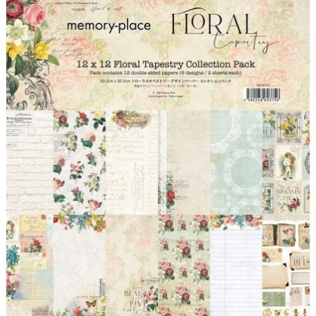 Papírkészlet 12", Memory Place Paper Pack  / Floral Tapestry -  (12 lap)