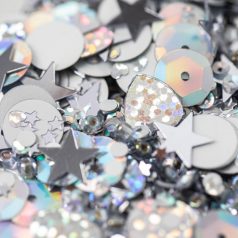 Díszítőelem , Sizzix  Sequins & Beads / Silver (1 csomag)