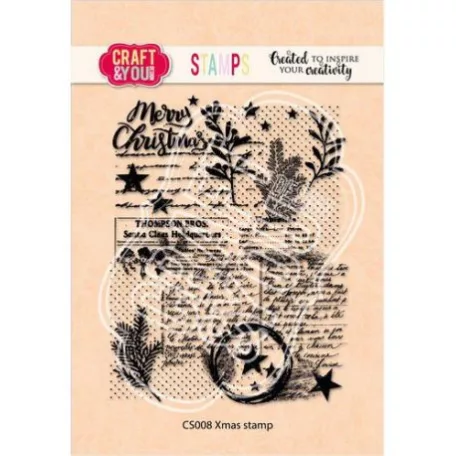 Szilikonbélyegző , Craft & You Clear Stamp / Xmas Stamp  -  (1 csomag)