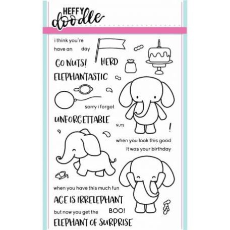 Szilikonbélyegző , Heffy Doodle Clear Stamps / Elephant of Surprise  -  (1 csomag)