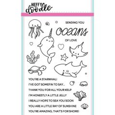   Szilikonbélyegző , Heffy Doodle Clear Stamps / Oceans of Love  -  (1 csomag)