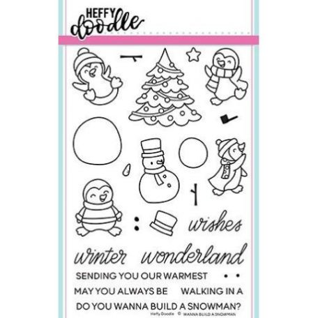 Szilikonbélyegző , Heffy Doodle Clear Stamps / Wanna Build A Snowman  -  (1 csomag)