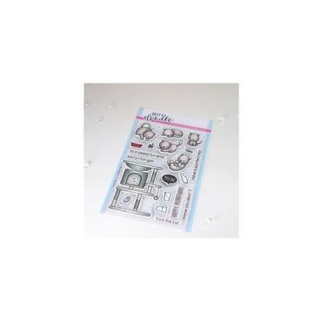Szilikonbélyegző , Heffy Doodle Clear Stamps / Purrfect Day  -  (1 csomag)