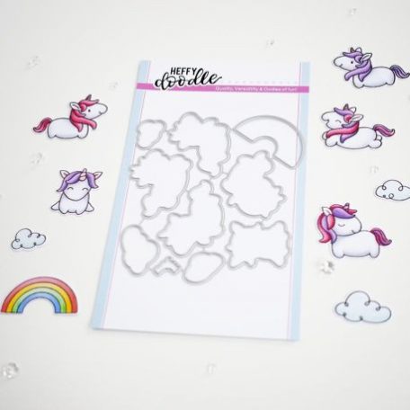 Vágósablon , Heffy Doodle Dies / Fluffy Puffy Unicorns   -  (1 csomag)