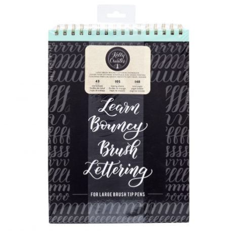 Gyakorlófüzet , Kelly Creates lettering / Large brush bouncy lettering workbook -  (1 csomag)