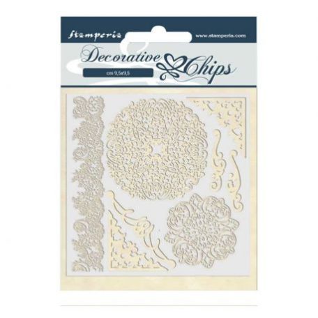 Chipboard 14*14cm, Passion Laces and Corners / Stamperia Decorative Chips -  (1 csomag)
