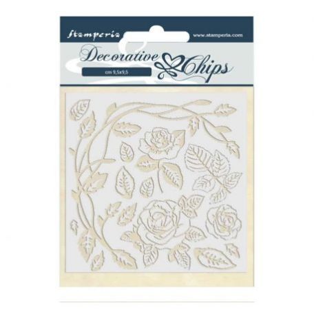 Chipboard 14*14cm, Passion Roses / Stamperia Decorative Chips -  (1 csomag)
