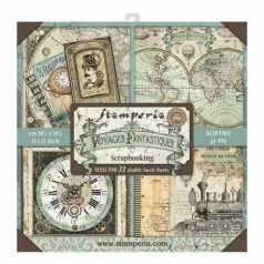   Stamperia Scrapbook papírkészlet 12" (30 cm) - Voyages Fantastiques - Maxi Paper Pack (22 ív)