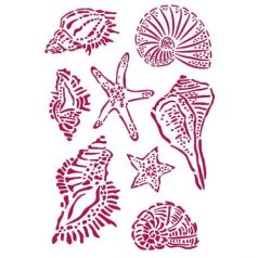   Stencil A4, Stamperia Stencil / Romantic Sea Dream Shells -  (1 csomag)