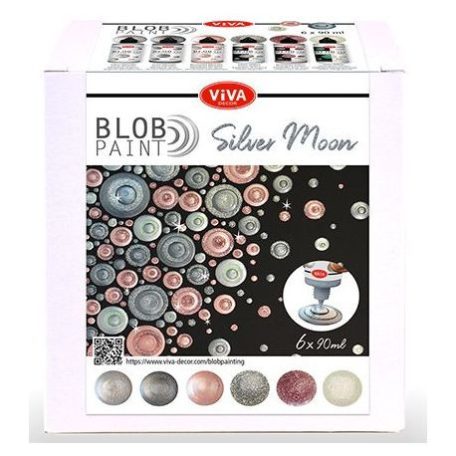Blob festék 6X90 ml, ViVa Decor Blob Paint / FarbSet Silver Moon -  (1 csomag)
