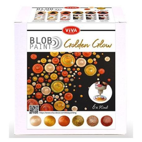 Blob festék 6X90 ml, ViVa Decor Blob Paint / FarbSet Golden Glow -  (1 csomag)