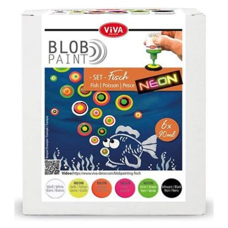 Blob festék 6X90 ml, ViVa Decor Blob Paint / FarbSet Fish -  (1 csomag)