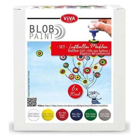 Blob festék 6X90 ml, ViVa Decor Blob Paint / FarbSet Balloon girl -  (1 csomag)