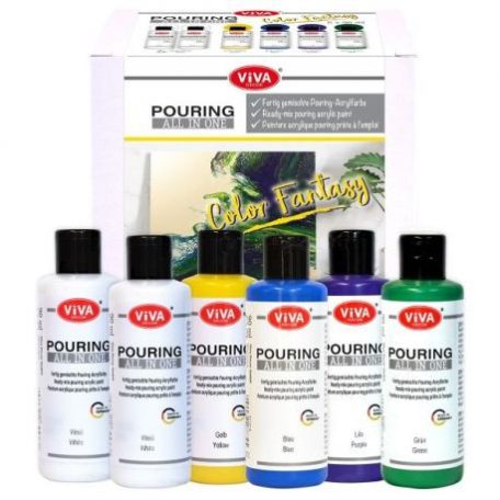 Pouring festék készlet 6X90 ml, ViVa Decor Pouring / Color Fantasy - All in One (1 csomag)