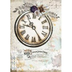   Rizspapír A4, Stamperia Rice Paper / Romantic Journal clock -  (1 lap)
