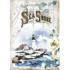   Rizspapír A4, Stamperia Rice Paper / Romantic Sea Dream Sea Shore -  (1 lap)