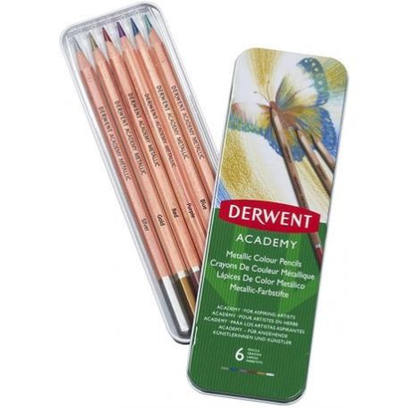 Metál ceruza készlet , Metallic Color 6 Tin / Derwent Academy -  (6 db)