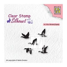   Szilikonbélyegző , Nellie's Choice Clear Stamps / Flying birds -  (1 csomag)