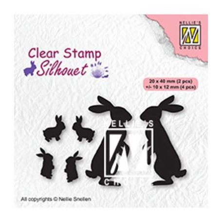 Szilikonbélyegző , Nellie's Choice Clear Stamps / Rabbits -  (1 csomag)