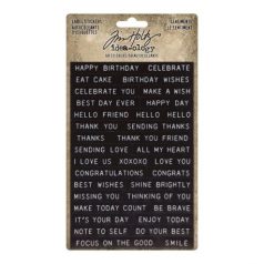   Díszítőelem , Label Stickers Sentiments / Tim Holtz Idea-ology -  (1 csomag)