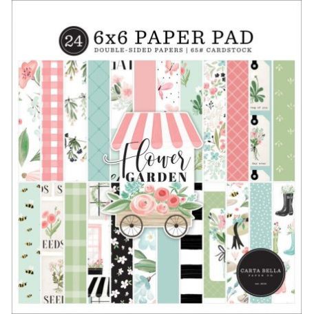 Papírkészlet 6", Carta Bella Flower Garden / Paper Pads - Kétoldalas (24 lap)