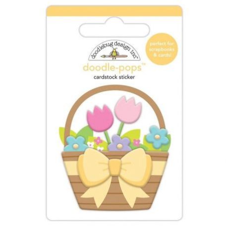 3D díszítőelem , Doodlebug Design / Flower Basket - Doodle-Pops 3D Stickers (1 csomag)