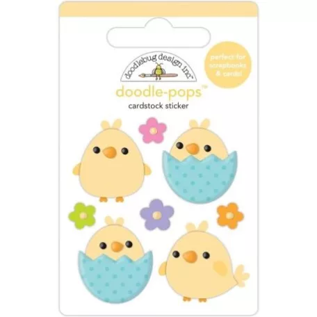 3D díszítőelem , Doodlebug Design / Beak-a-Boo - Doodle-Pops 3D Stickers (1 csomag)