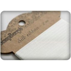   Selyem szalag , Silk ribbon, white, 25mm, 2 m (clr 70) / White, 25mm - 2 m (1 db)