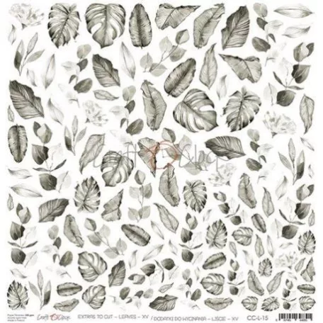 Kivágóív 12", Force of Gentleness, extras to cut Leaves XV / Craft O'Clock Mixed Media - Extras to cut (1 ív)