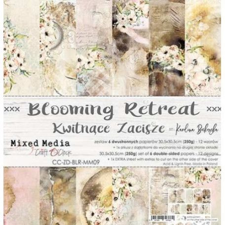 Papírkészlet 12", Blooming Retreat, Mixed Media / Craft O'Clock Mixed Media - Paper Collection (1 csomag)