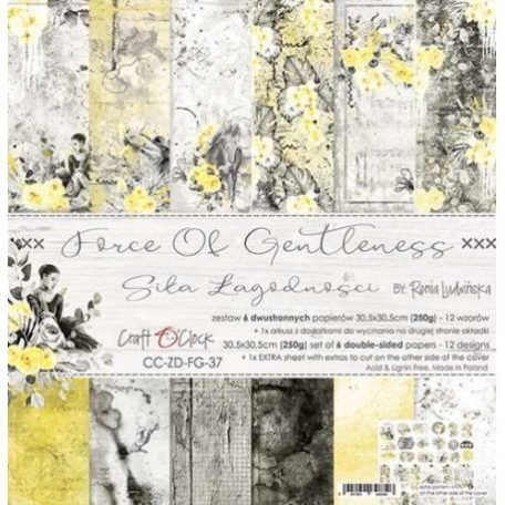 Papírkészlet 12", Force of Gentleness / Craft O'Clock Mixed Media - Paper Collection (1 csomag)