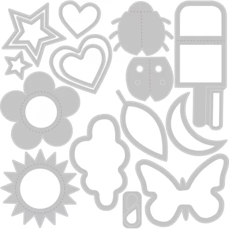 SIZZIX vágósablon, Basic Shapes by Debi Potter 1 665185 / Sizzix Thinlits Die -  (1 csomag)