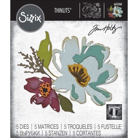 SIZZIX vágósablon, Brushstroke Flowers 3 - 665360 Tim Holtz / Sizzix Thinlits Die (1 csomag)