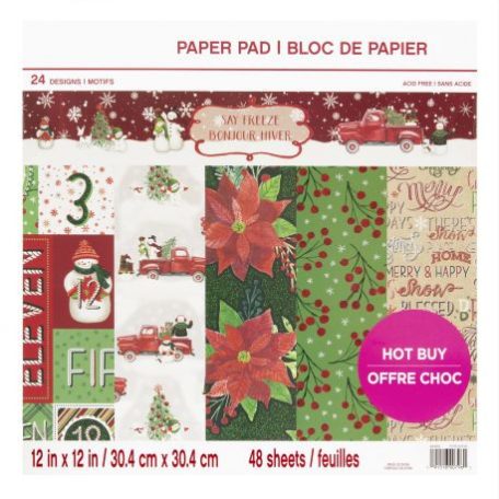 Papírkészlet 12", Craft Smith Paper Pad / Say Freeze -  (48 lap)