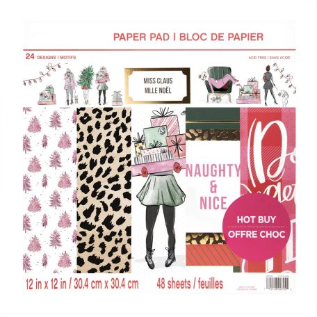 Papírkészlet 12", Craft Smith Paper Pad / Miss Claus -  (48 lap)
