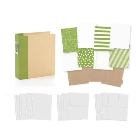 Simple Stories Album készlet 6"x8", SN@P! Binder / Green (1 csomag)