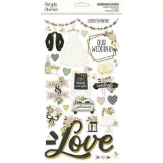  Chipboard matrica 6X12", Simple Stories Happily Ever After / Chipboard -  (1 csomag)