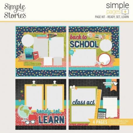 Scrapbook oldal készlet , Simple Stories School Life / Pages Kit - Ready, Set, Learn (1 csomag)