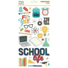   Chipboard matrica 6X12", Simple Stories School Life / Chipboard -  (1 csomag)