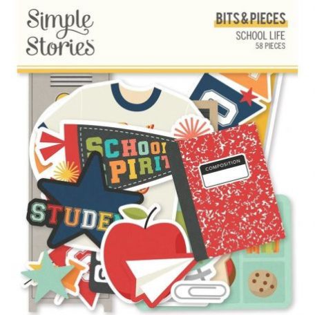 Papírmotívum / Kivágat , Simple Stories School Life / Bits & Pieces -  (1 csomag)