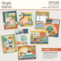  Üdvözlőlap készlet , Simple Stories Safe Travels / Cards Kit - Wish You Were Here (1 csomag)