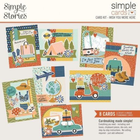 Üdvözlőlap készlet , Simple Stories Safe Travels / Cards Kit - Wish You Were Here (1 csomag)