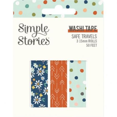Dekortapasz , Simple Stories Safe Travels / Washi Tape -  (3 db)