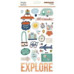   Chipboard matrica 6X12", Simple Stories Safe Travels / Chipboard -  (1 csomag)