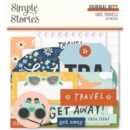 Papírmotívum / Kivágat , Simple Stories Safe Travels / Journal Bits -  (1 csomag)