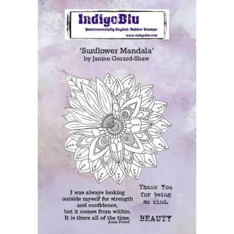 Gumibélyegző A6, IndigoBlu Rubber Stamps / Sunflower Mandala -  (1 csomag)