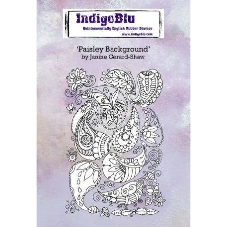 Gumibélyegző A6, IndigoBlu Rubber Stamps / Paisley Background -  (1 csomag)