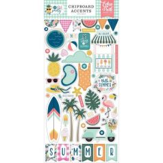   Chipboard matric 6X12", Echo Park Pool Party / Chipboard Accents (1 csomag)