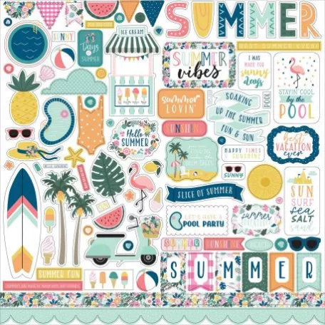 Matrica 12", Echo Park Pool Party / Element Sticker -  (1 ív)