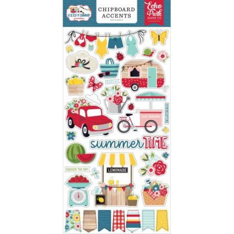 Chipboard matric 6X12", Echo Park A Slice Of Summer / Chipboard Accents -  (1 csomag)